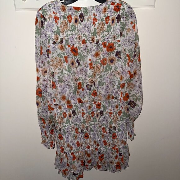 Veronica Beard "Saera" Floral Smocked Mini Dress - Women's US Size 8 - Picture 9 of 15